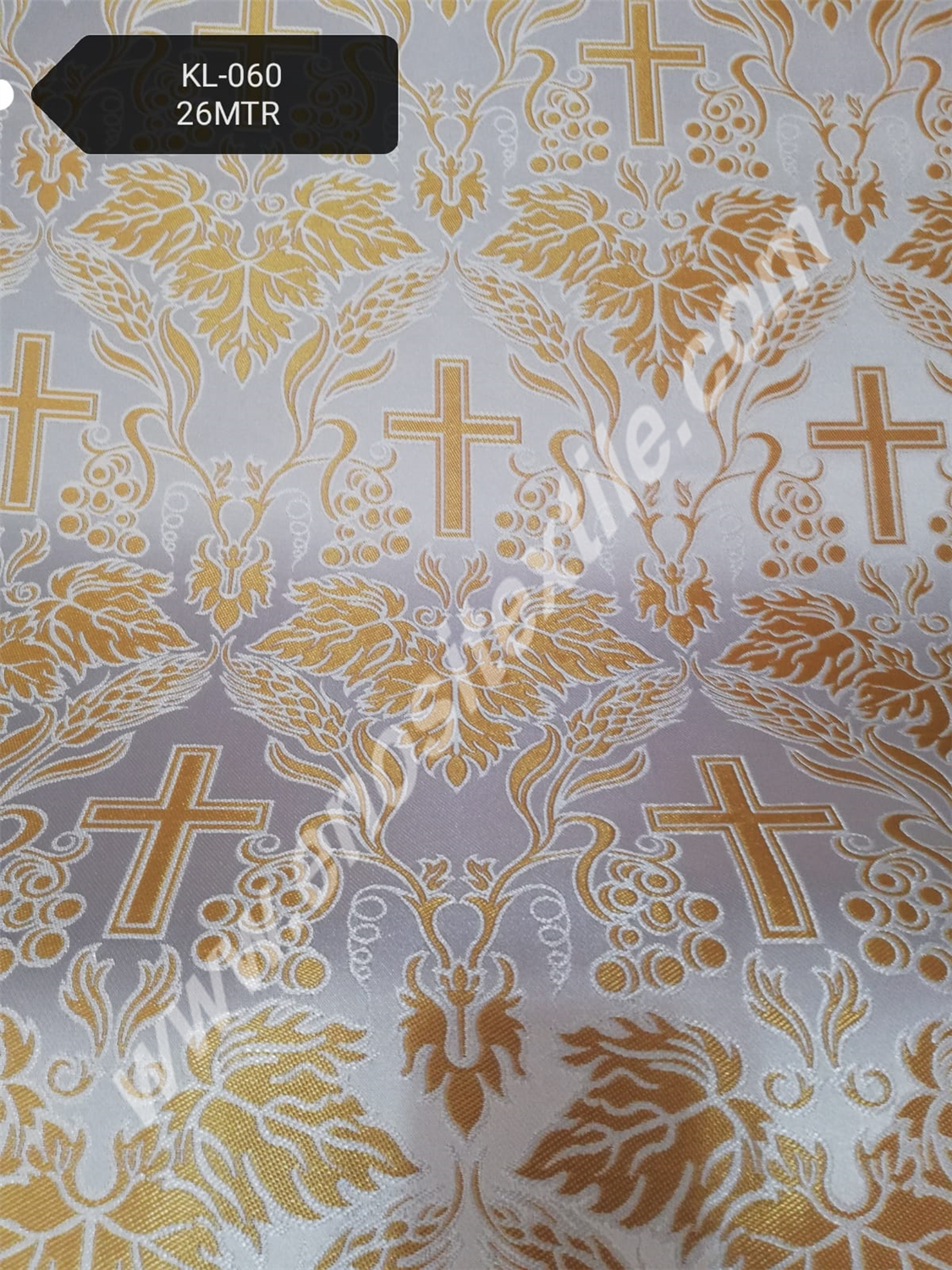 KL-060 White-Gold Brocade Fabrics